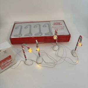 Dept 56 North Pole Village Accessories - 4 Candy Cane Lamp Posts - With Box